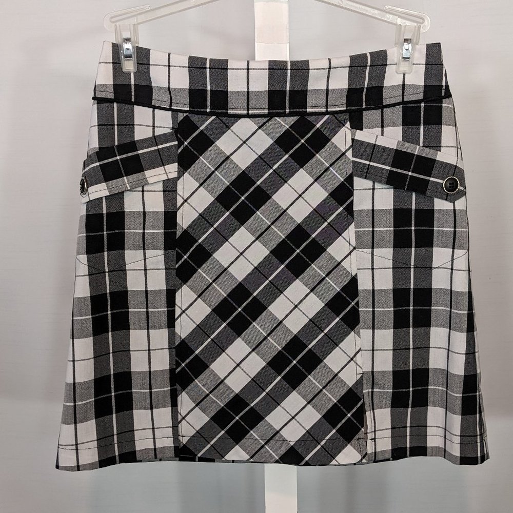 Black and White Plaid Skort
